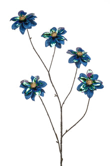 Emerald Kunstbloem Dahlia glamour 110cm blauw