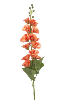 Emerald Kunstbloem Alcea oranje 105cm