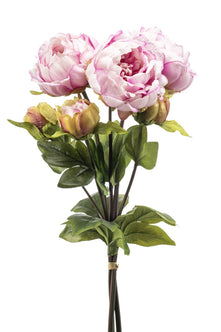 Emerald Kunstbloem Pioenroos Bundel 50cm licht paars