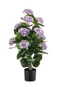 Emerald Kunstplant Hortensia in pot UV 90cm paars